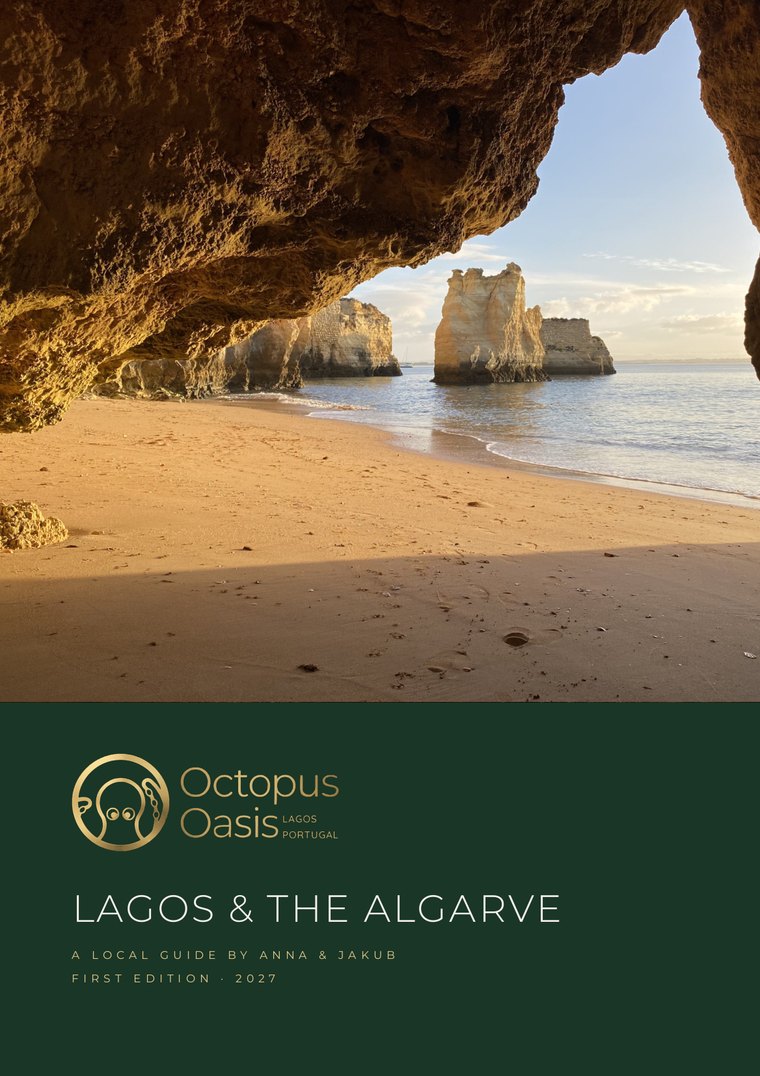Cover of the printed Octopus Oasis guide to Lagos and the Algarve